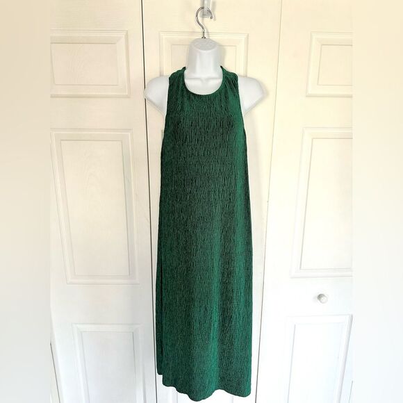 Anthropologie Green Maeve Adrienne Twist-Back Textured Velvet Midi Dress XS - Picture 5 of 16